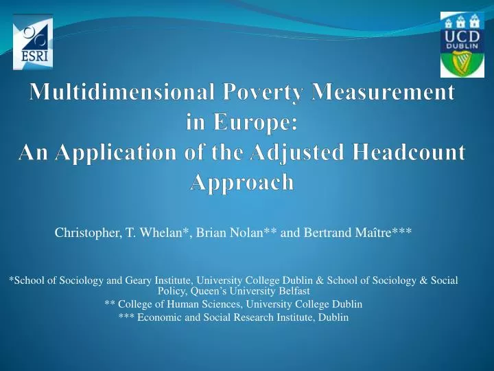 multidimensional poverty measurement in europe an application of the adjusted headcount approach