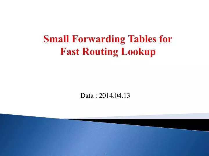 small forwarding tables for fast routing lookup