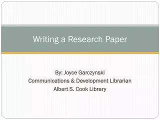 writing a research paper