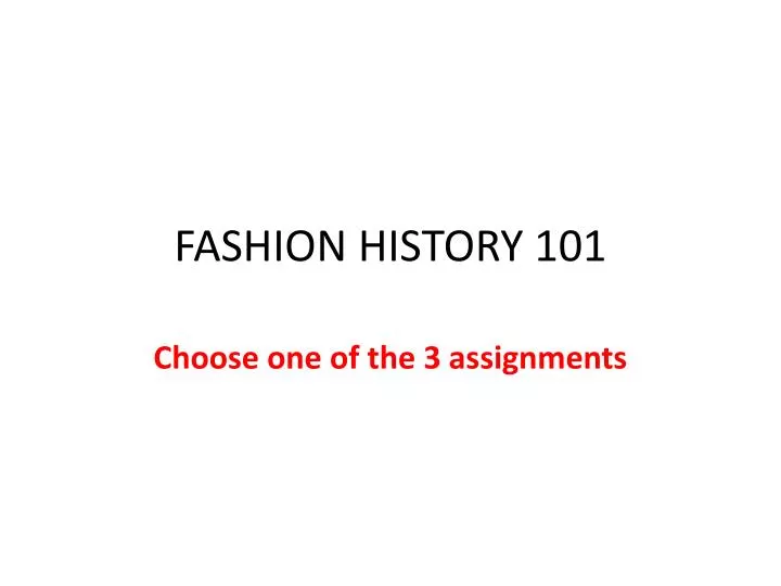 fashion history 101
