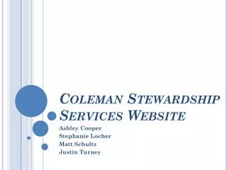 Coleman Stewardship Services Website