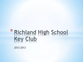 Richland High School Key Club