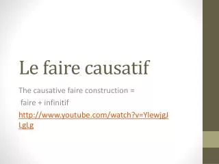 Le faire causatif