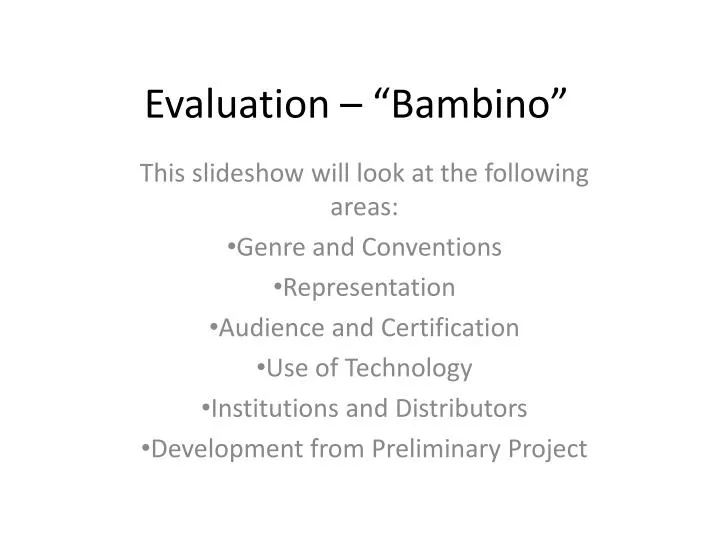 evaluation bambino