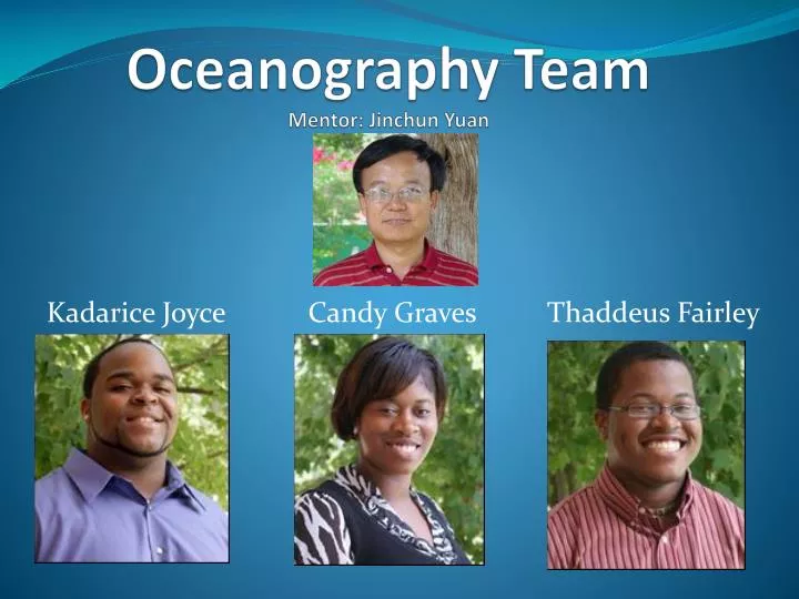 oceanography team mentor jinchun yuan