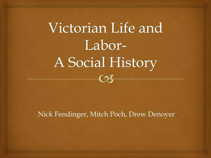 victorian life and labor a social history