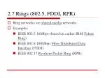 2.7 Rings (802.5, FDDI, RPR)