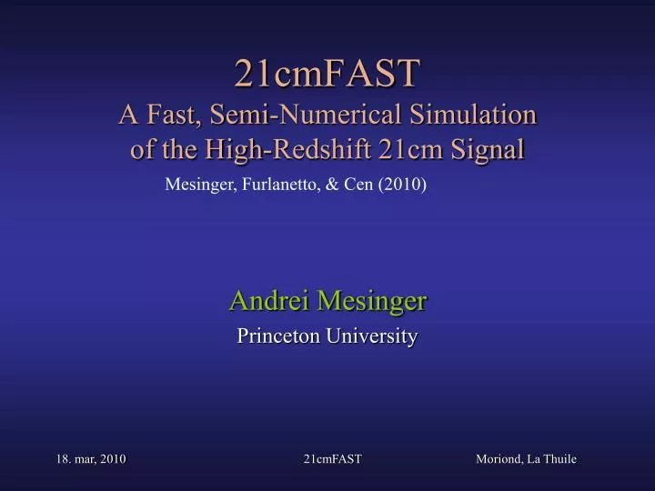 21cmfast a fast semi numerical simulation of the high redshift 21cm signal