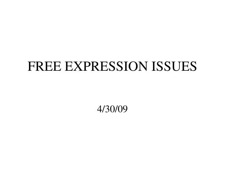 free expression issues
