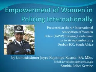 Empowerment of Women in Policing Internationally