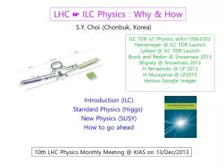 ILC TDR v2: Physics, arXiv:1306.6352 Heinemeyer @ ILC TDR Launch Lykken @ ILC TDR Launch Brock and Peskin @ Snowmass 201