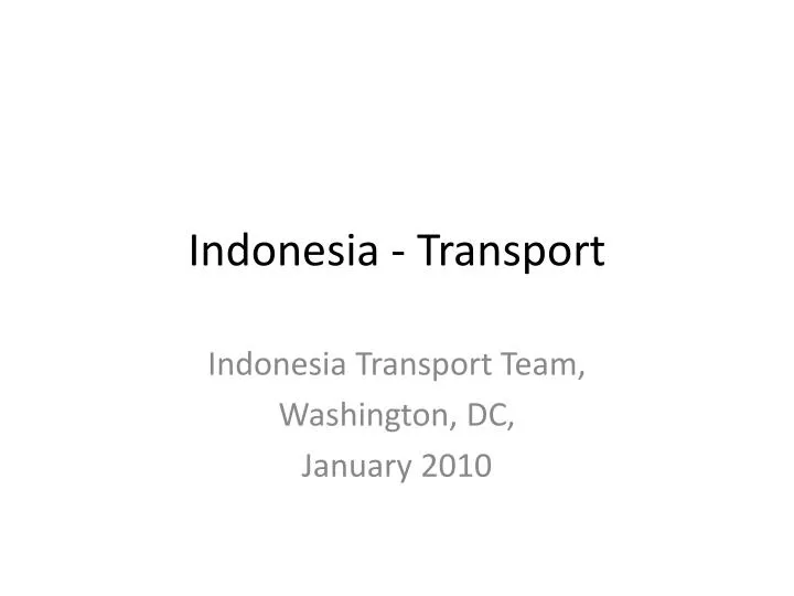 indonesia transport