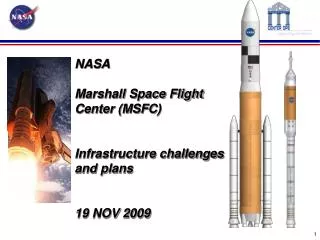 NASA Marshall Space Flight Center (MSFC) Infrastructure challenges and plans 19 NOV 2009