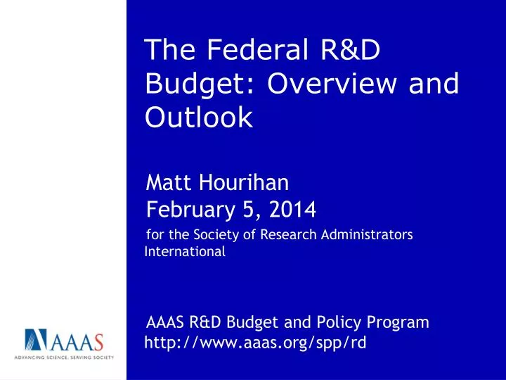 the federal r d budget overview and outlook