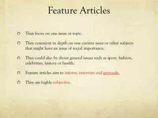 Feature Articles