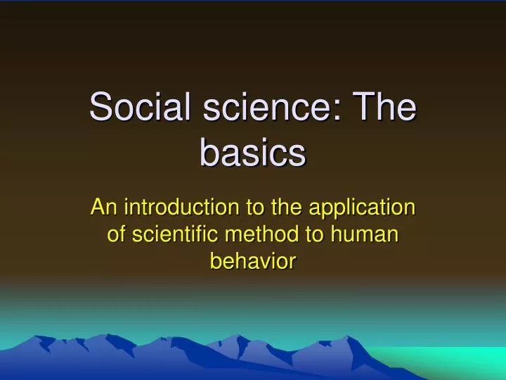 social science the basics