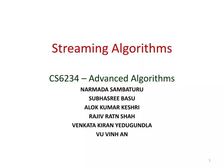 streaming algorithms