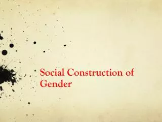 social construction of gender