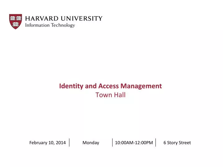identity and access management town hall