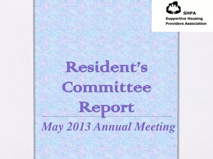 resident s committee report