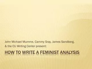 How to write a feminist analysis