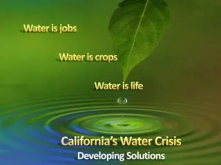 Water is crops