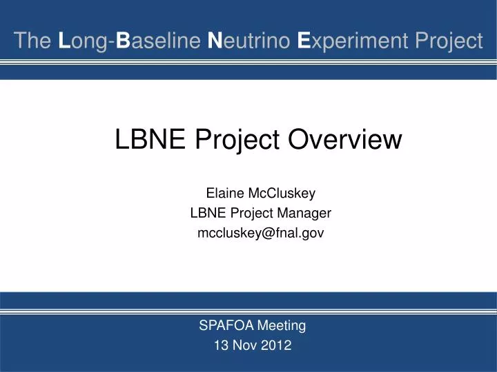 lbne project overview
