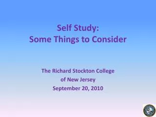 Self Study: Some Things to Consider