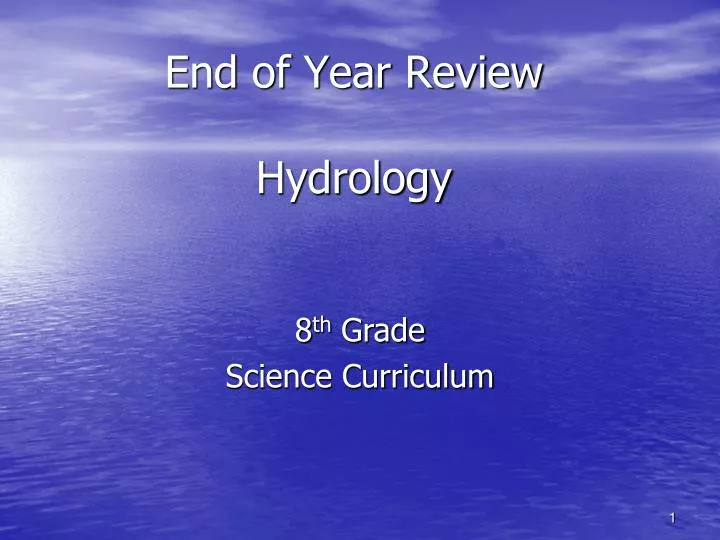 end of year review hydrology