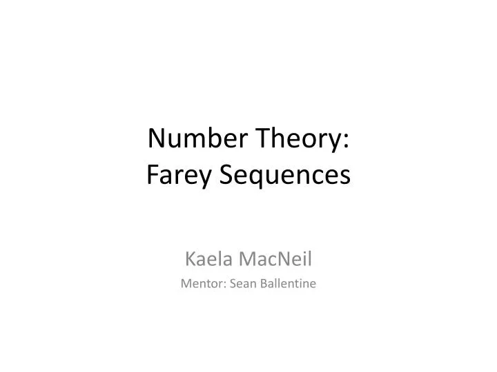 number theory farey sequences