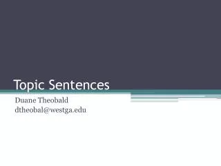topic sentences
