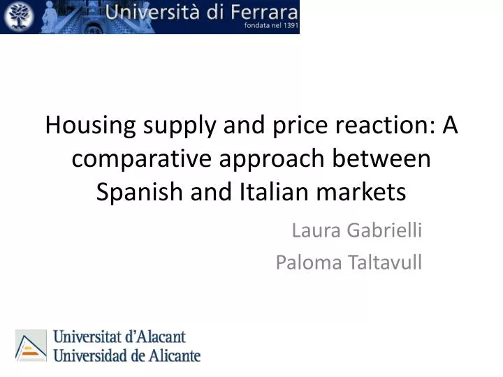 housing supply and price reaction a comparative approach between spanish and italian markets