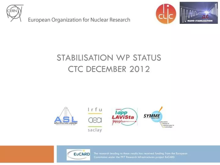 stabilisation wp status ctc december 2012