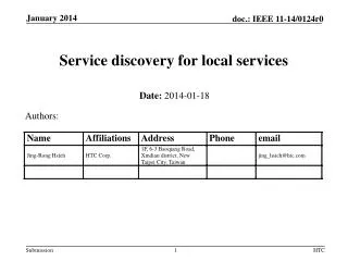 Service discovery for local services
