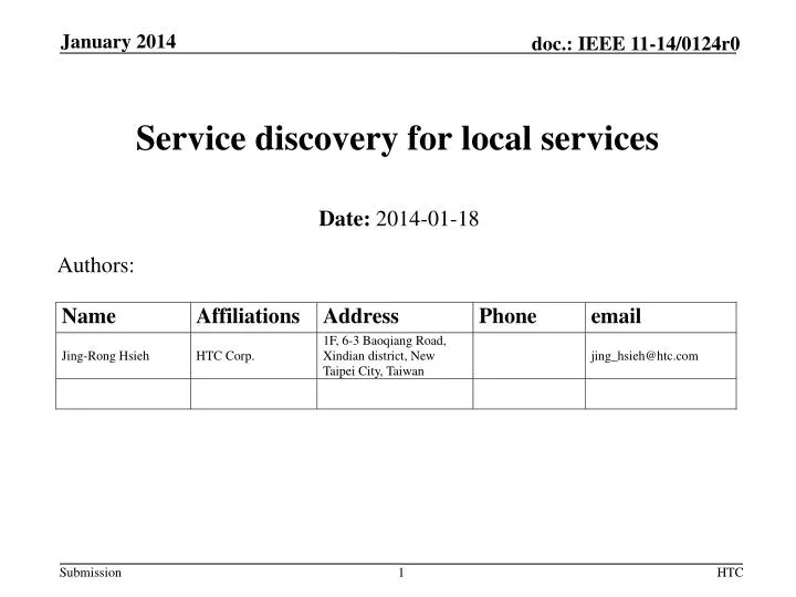 service discovery for local services