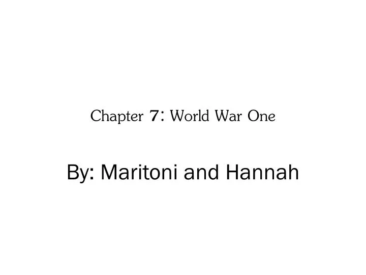 chapter 7 world war one
