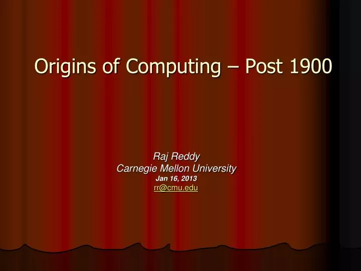 origins of computing post 1900