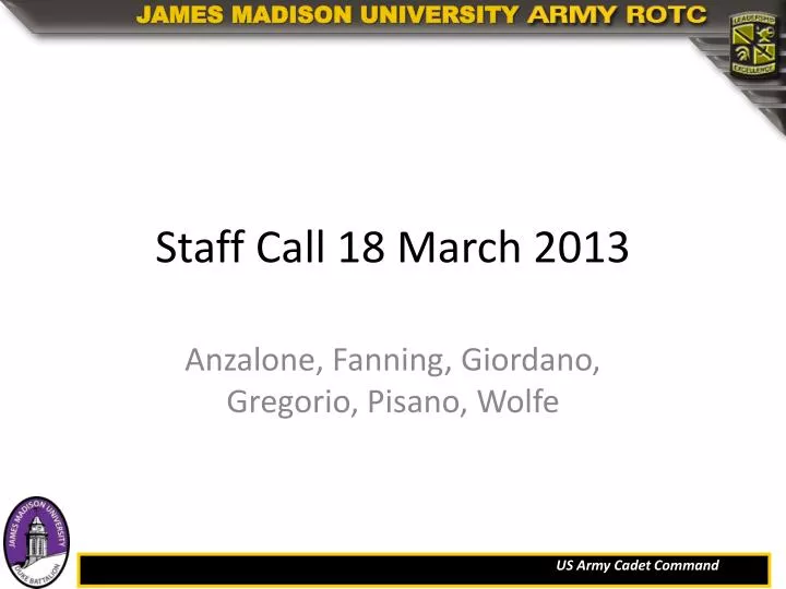 staff call 18 march 2013