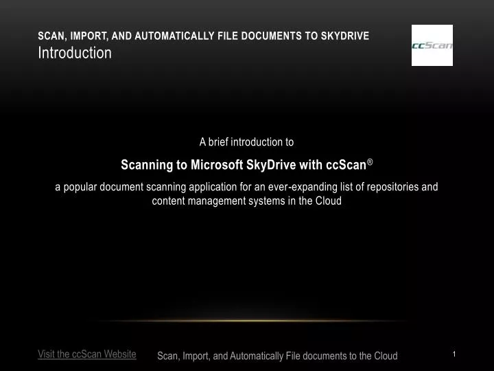 scan import and automatically file documents to skydrive introduction