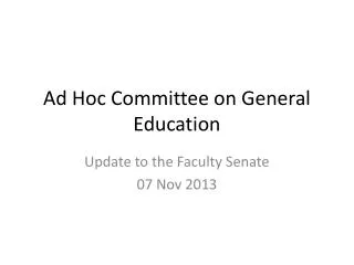 Ad Hoc Committee on General Education