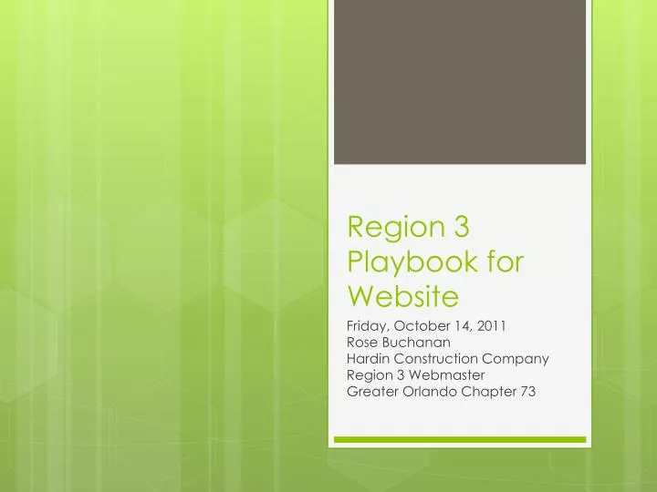 region 3 playbook for website