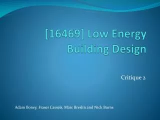 [16469] Low Energy Building Design