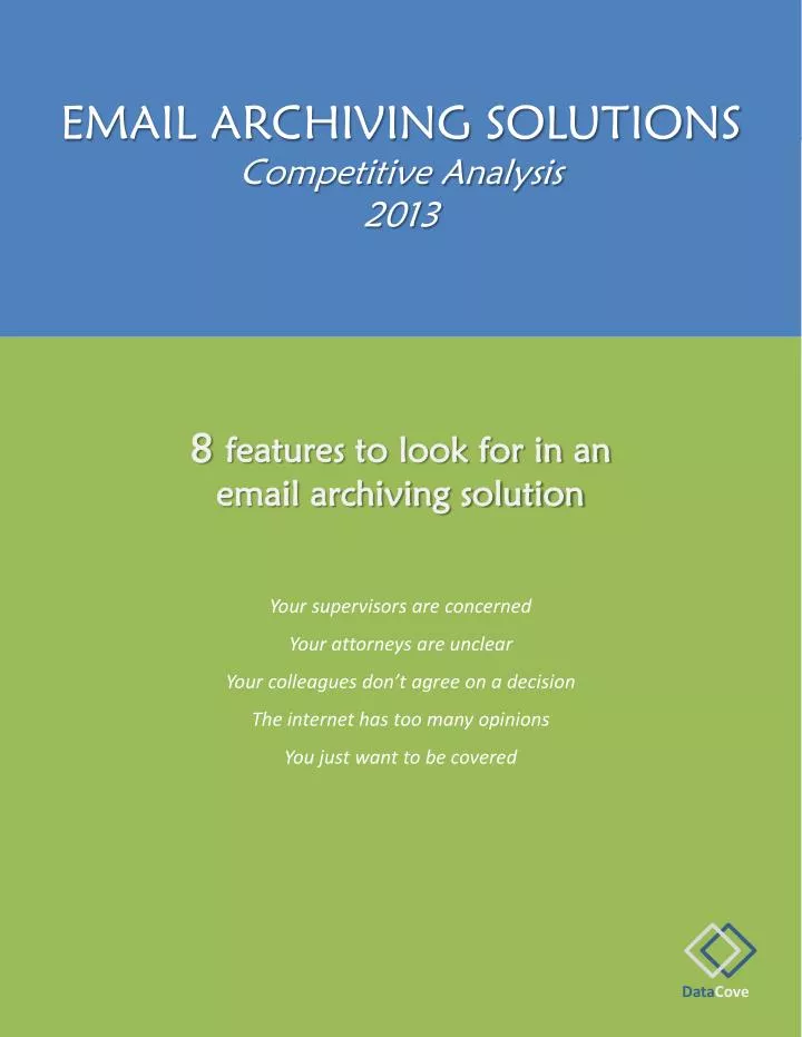 email archiving solutions competitive analysis 2013