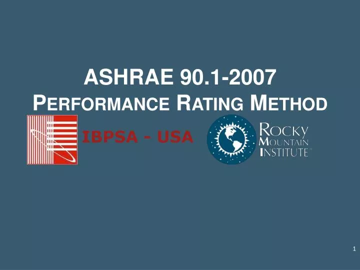 ashrae 90 1 2007 performance rating method