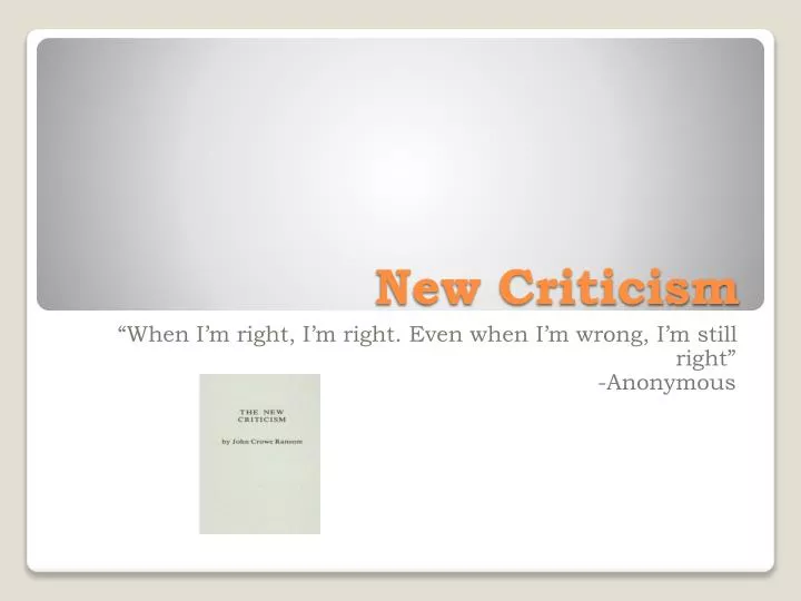 new criticis m