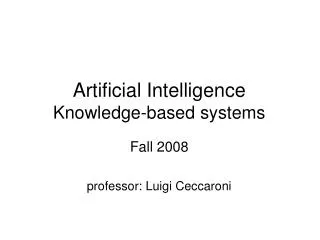 Artificial Intelligence Knowledge-based systems