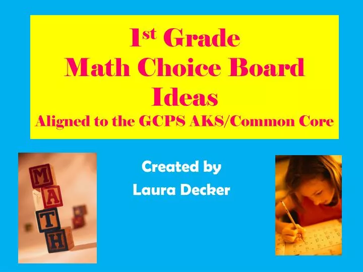 1 st grade math choice board ideas aligned to the gcps aks common core