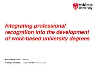 Integrating professional recognition into the development of work-based university degrees