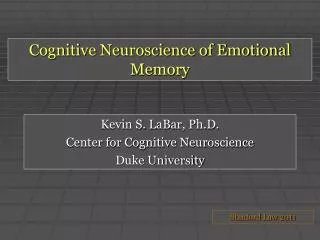 Cognitive Neuroscience of Emotional Memory