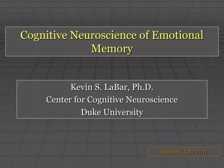 cognitive neuroscience of emotional memory